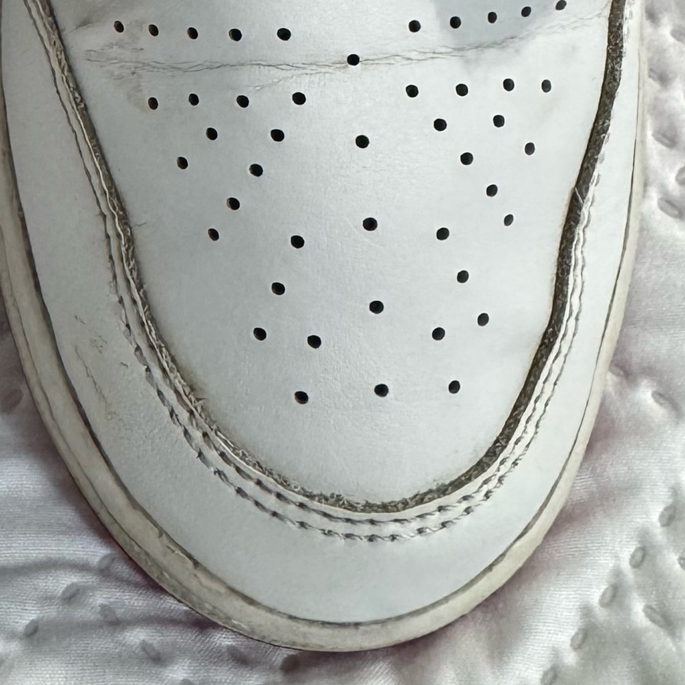 Nike Air Jordan 1 Low GS White Red Black Sneakers Big Boy Youth 7Y Woman 8.5 - Picture 9 of 15
